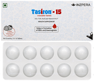 Tasiron 15 Blackberry Flavour Chewable Tablet 10