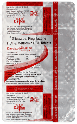 Dayclazide Mp 40 Tablet 10