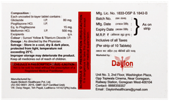 Dayclazide Mp 80 Tablet 10 Dayclazide Mp 80 Tablet 10