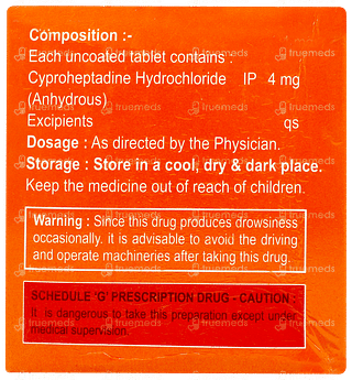 Cyproheptadine Sgs 4 MG Tablet 10