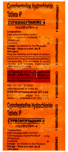 Cyproheptadine 4 Tablet 10 Cyproheptadine 4 Tablet 10