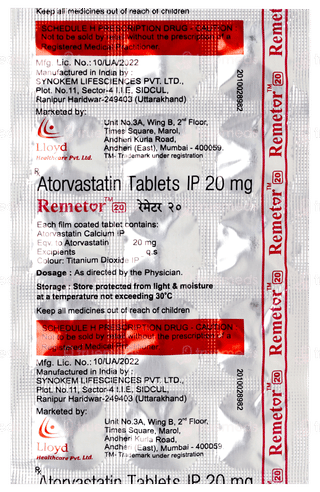 Remetor 20 Tablet 15