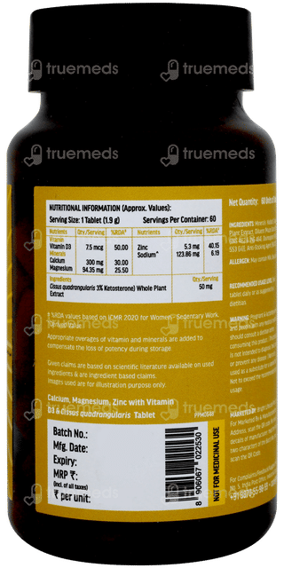 Healthkart Hk Vitals Calcium+magnesium+zinc Tablet 60