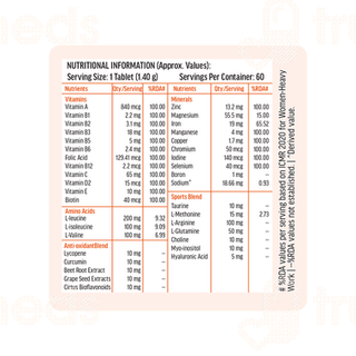 Hk Vitals Advanced Multivitamin With Bcaa Tablet 60