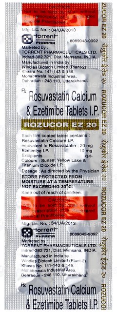 Rozucor Ez 20 Tablet 10 Rozucor Ez 20 Tablet 10