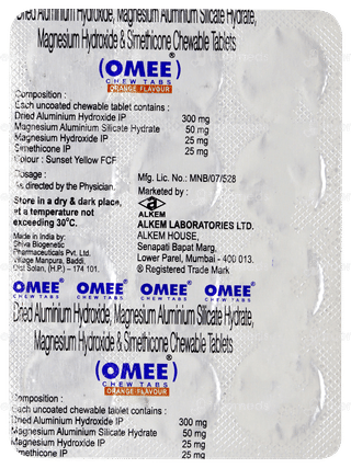 Omee Orange Flavour Chew Tabs 12