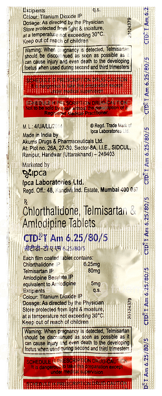 Ctd T Am 6.25/80/5 Tablet 10