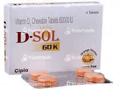 D Sol 60k Orange Flavour Sugar Free Chewable Tablet 4 D Sol 60k Orange Flavour Sugar Free Chewable Tablet 4