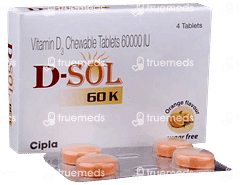 D Sol 60k Orange Flavour Sugar Free Chewable Tablet 4