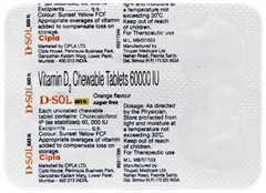 D Sol 60k Orange Flavour Sugar Free Chewable Tablet 4 D Sol 60k Orange Flavour Sugar Free Chewable Tablet 4