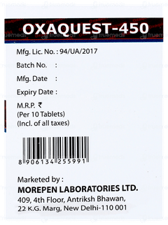 Oxaquest 450 Tablet 10 Oxaquest 450 Tablet 10