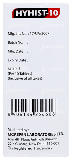 Hyhist 10 Tablet 10 Hyhist 10 Tablet 10