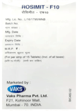 Rosimit F10 Tablet 15