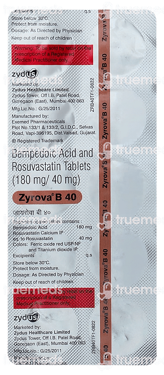 Zyrova B 180/40 MG Tablet 10