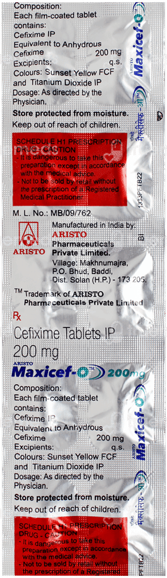 Maxicef O 200mg Tablet 10 Maxicef O 200mg Tablet 10