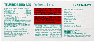 Telmiride Trio 6.25 Tablet 10