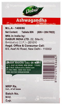 Dabur Ashwagandha Immunity Booster Tablet 60 + 20 Free