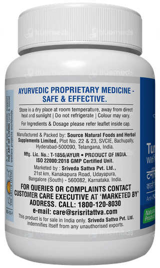 Sri Sri Tattva Turmeric Plus With Pepper 500Mg Tablet 60