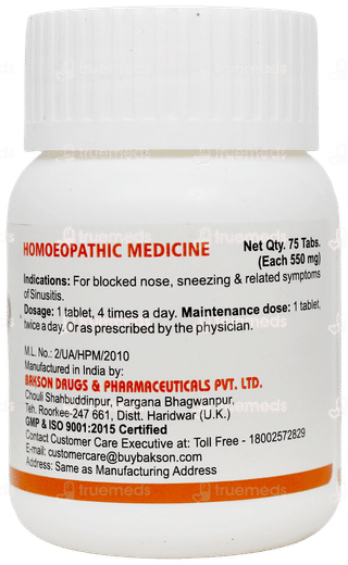 Baksons Sinus Aid Tablet 75