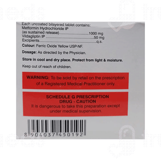 Vildanat M 50Mg/1000Mg Tablet 10