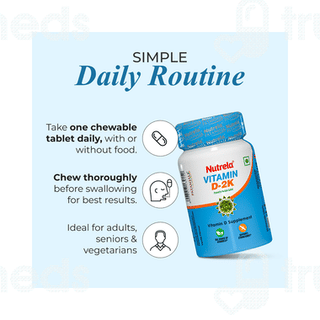 Patanjali Nutrela Vitamin D 2k Vanilla Flavour Chewable Tablet 60