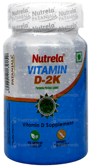 Patanjali Nutrela Vitamin D 2K Vanilla Flavour Chewable Tablet 60