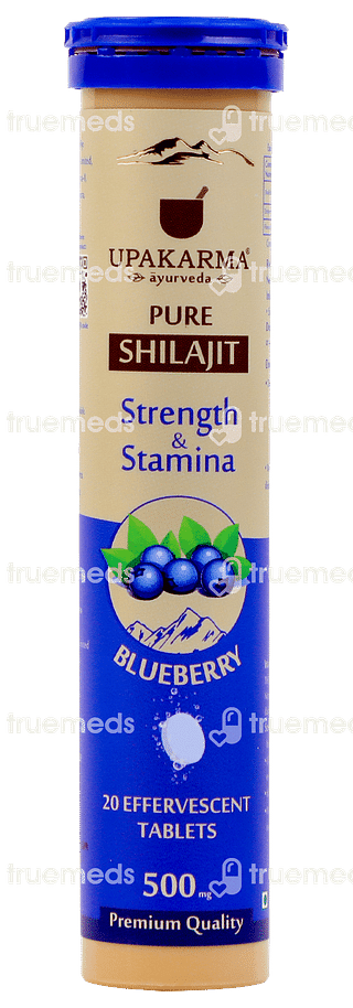 Upakarma Ayurveda Pure Shilajit Blueberry Effervescent Tablet 20