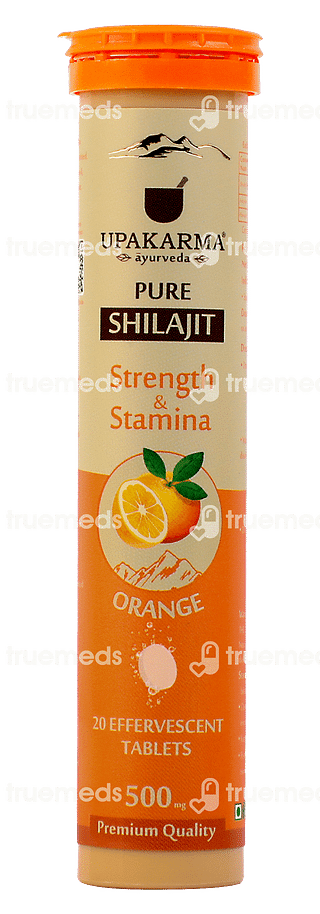 Upakarma Ayurveda Pure Shilajit Orange Effervescent Tablet 20