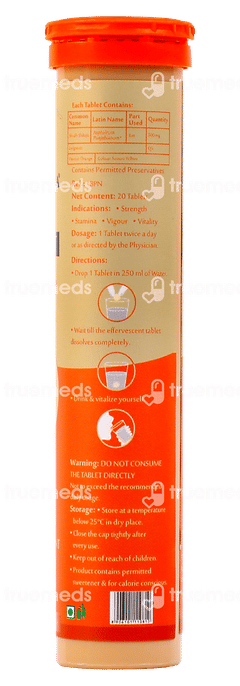 Upakarma Ayurveda Pure Shilajit Orange Effervescent Tablet 20