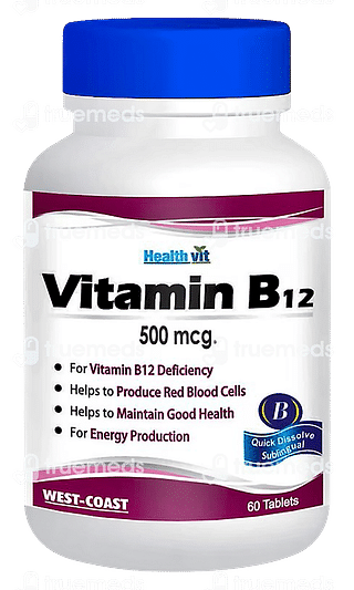 Healthvit Vitamin B12 500 MCG Tablet 60