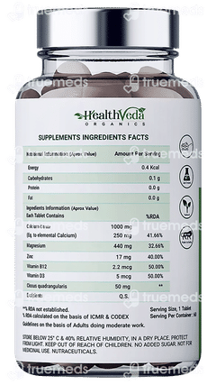 Health Veda Organics Calcium Magnesium Zinc Tablet 60