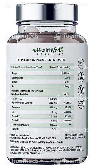 Health Veda Organics Calcium Magnesium Zinc Tablet 60