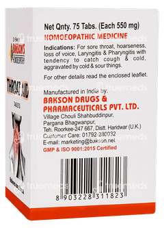 Baksons Throat Aid Tablet 75