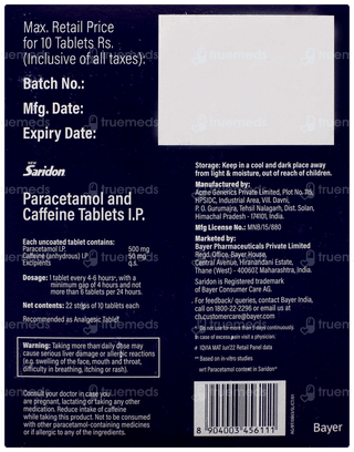 Saridon New Tablet 10