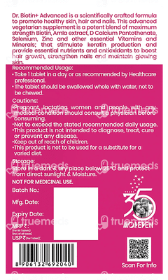 Dr Morepen Biotin+ Advanced Tablet 60