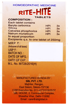 Sbl Rite Hite Tablet 25gm