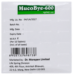 Mucobye 600 Tablet 10