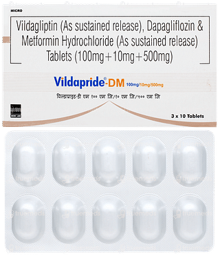 Vildapride Dm 100mg/10mg/500mg Tablet 10