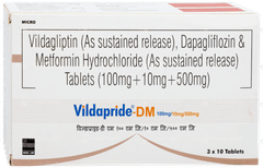 Vildapride Dm 100mg/10mg/500mg Tablet 10