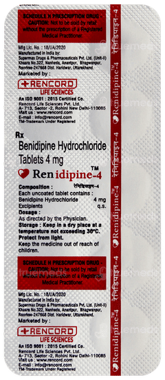 Renidipine 4 Tablet 10