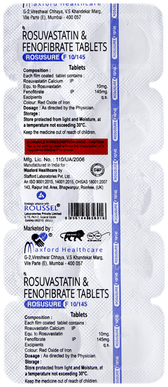 Rosusure F 10/145 Tablet 10 Rosusure F 10/145 Tablet 10