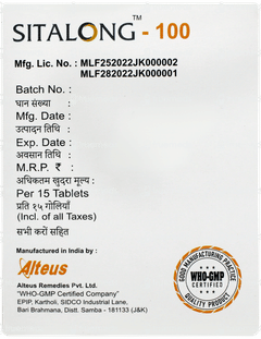 Sitalong 100 Tablet 15 Sitalong 100 Tablet 15