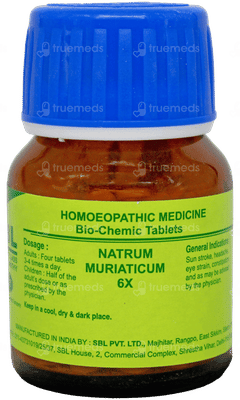 Sbl Natrum Muriaticum 6x Biochemic Tablet 25gm