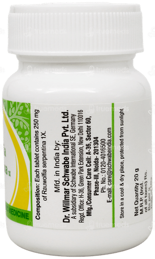 Dr Willmar Schwabe Rauwolfia Serpentina 1x Mt Tablet 20gm