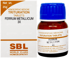 Sbl Ferrum Metallicum 3X Trituration Tablet 25Gm