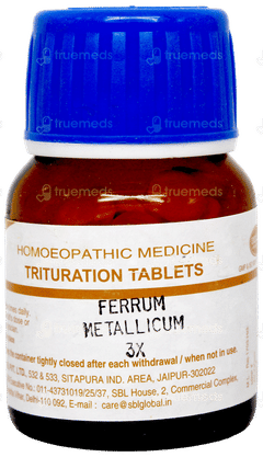 Sbl Ferrum Metallicum 3X Trituration Tablet 25Gm Sbl Ferrum Metallicum 3X Trituration Tablet 25Gm