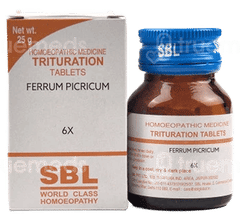 Sbl Ferrum Picricum 6X Trituration Tablet 25Gm Sbl Ferrum Picricum 6X Trituration Tablet 25Gm