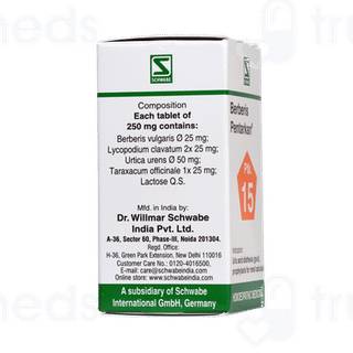 Dr Willmar Schwabe Berberis Pentarkan Ptk 15 Tablet 20gm