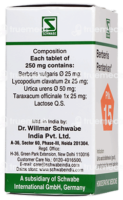 Dr Willmar Schwabe Berberis Pentarkan Ptk 15 Tablet 20gm