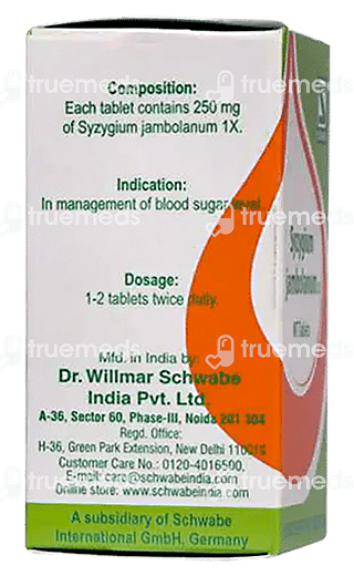 Dr Willmar Schwabe India Syzygium Jambolanum Trituration 1x Tablet 20 GM